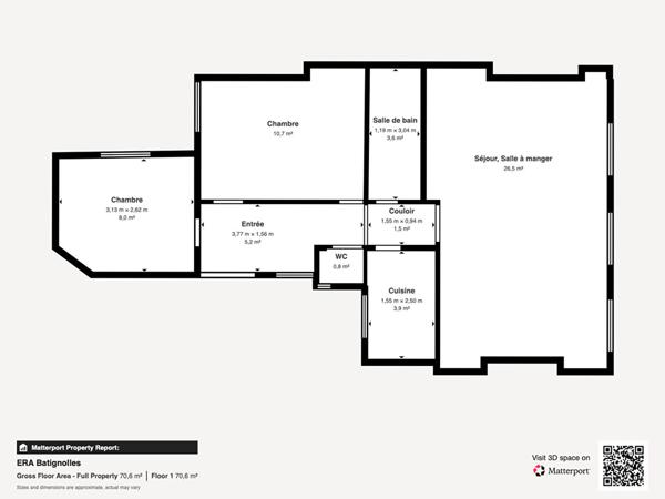 Appartement  3 pièces à rénover à deux pas des Batignolles