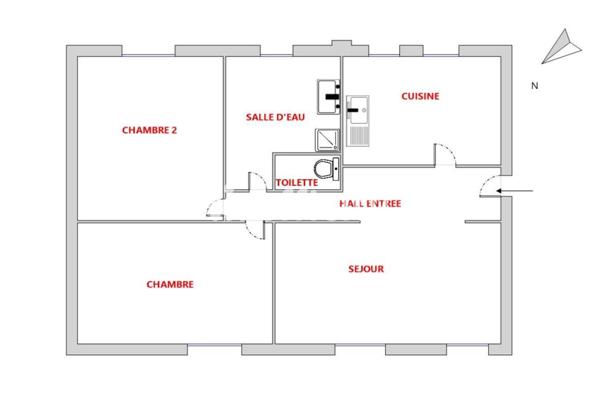 Appartement 3 pièces - 62 m²