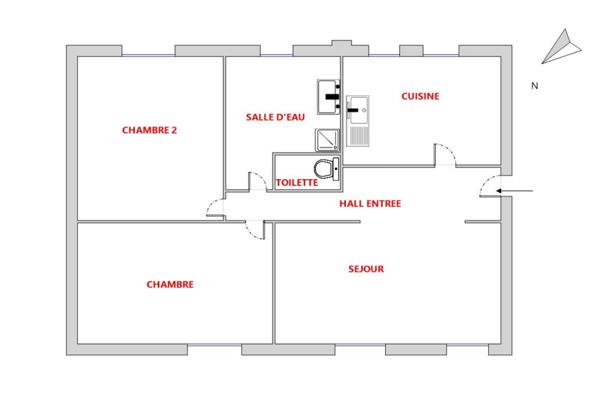 Appartement 3 pièces - 62 m²