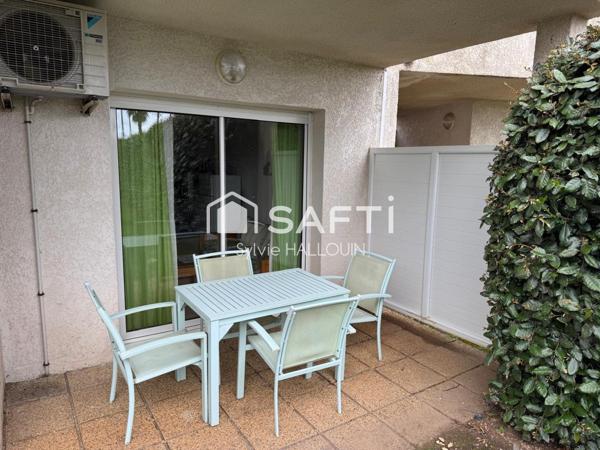 Appt T2 meublé bord de mer jardin 96m², parking privé