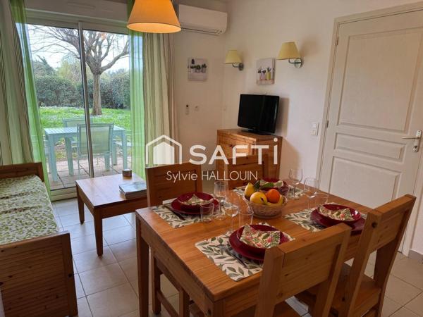 Appt T2 meublé bord de mer jardin 96m², parking privé