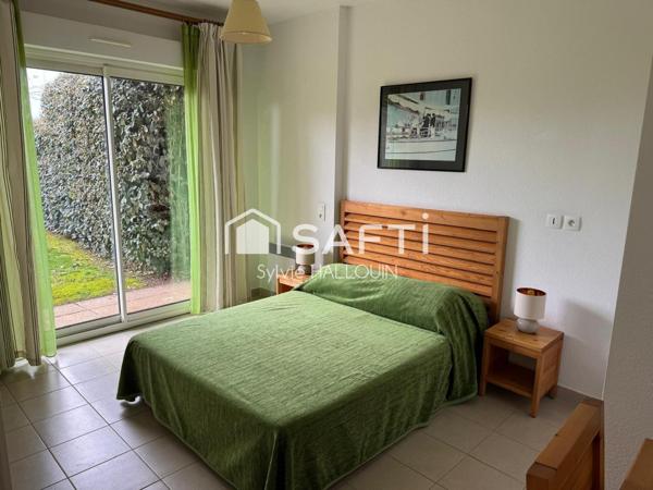 Appt T2 meublé bord de mer jardin 96m², parking privé