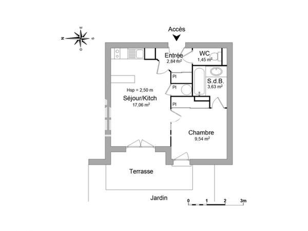 Location Appartement 2 pièces 34.52 m² - 9 IMPASSE DES DATURAS C D ET E Aucamville 31140
