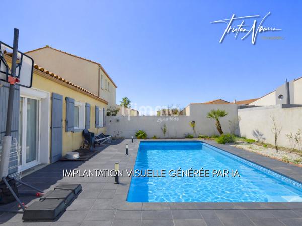 Maison de plain pied - 3 faces - 95 m2 - Piscine - Elne