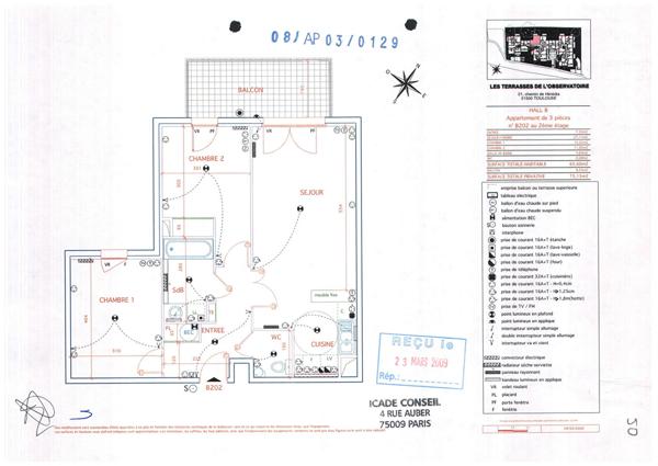 Toulouse 31500 JOLIMONT Sans frais agence Agréable T3 récent de 65.6m², terrasse de 9.55m² Très belle vue arborée parking en sous sol