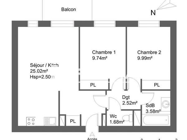 Location Appartement 3 pièces 52.77 m² - LE PRE MAUPASSANT La Riviere Saint Sauveur 14600