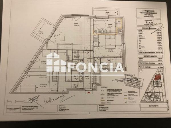 Location Appartement 4 pièces 91.9 m² - 7 AVENUE GEORGES POMPIDOU Les Pavillons Sous Bois 93320