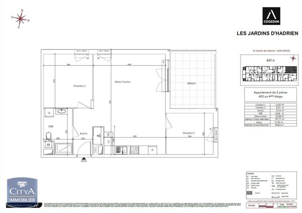 Appartement à louer 3 pièces 67.11m²