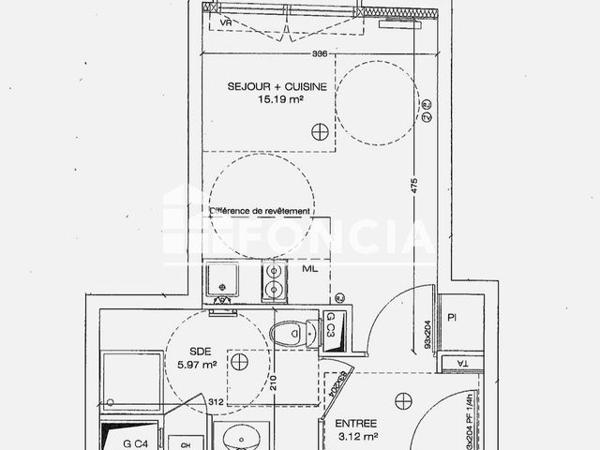 À vendre Studio 24.48 m² - Bois-colombes 92270