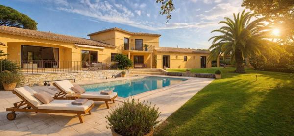 Au cœur d’un environnement privilégié, villa de prestige de 232 m² avec 5 chambres et piscine, à quelques minutes de la mer et de Saint-Tropez. L’exclusivité à l’état pur.