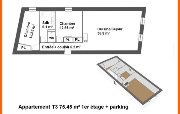 Vente Appartement P3 rénové(e) Montluel   