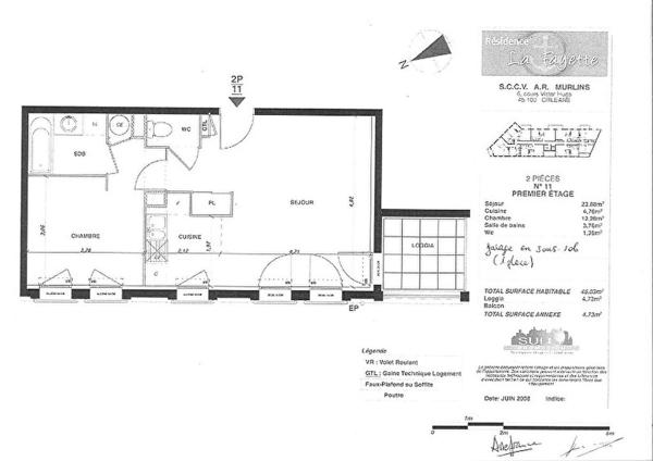 Appartement ORLEANS 2 pièce(s) 45 m2