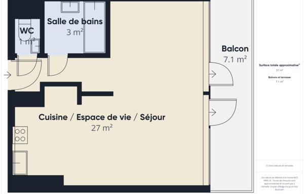 Appartement de 29 m²