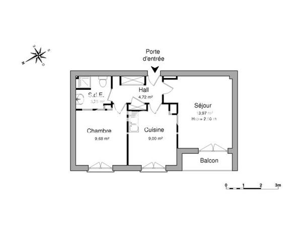 Location Appartement 2 pièces 41.12 m² - 3 -5 -7 RUE VERGUIN Roussillon 38150