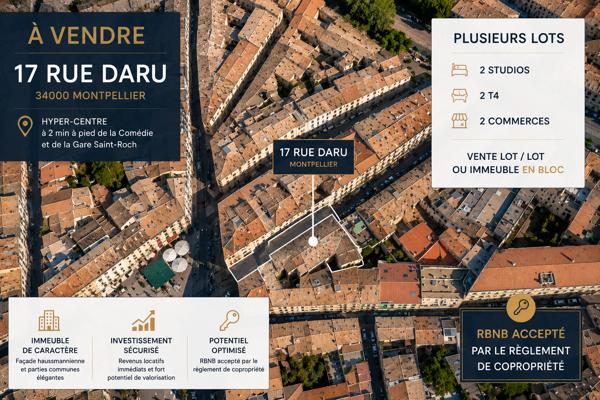 MONTPELLIER CENTRE – T4 DE CARACTÈRE 84 m² – À RÉNOVER