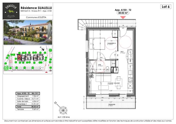 Appartement neuf T2 à vendre à Oletta