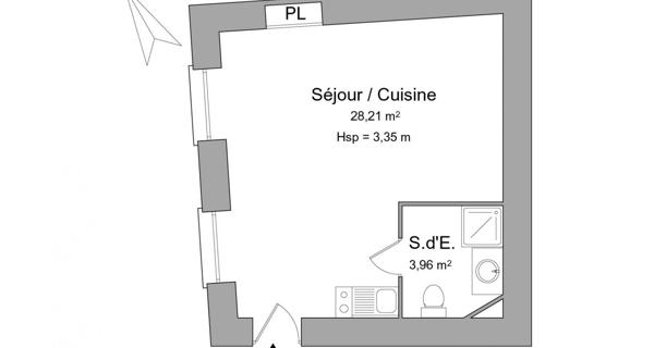 Location Studio meublé 32.17 m² - Nice 06300