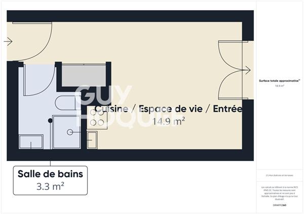 Studio meublé à Rouen