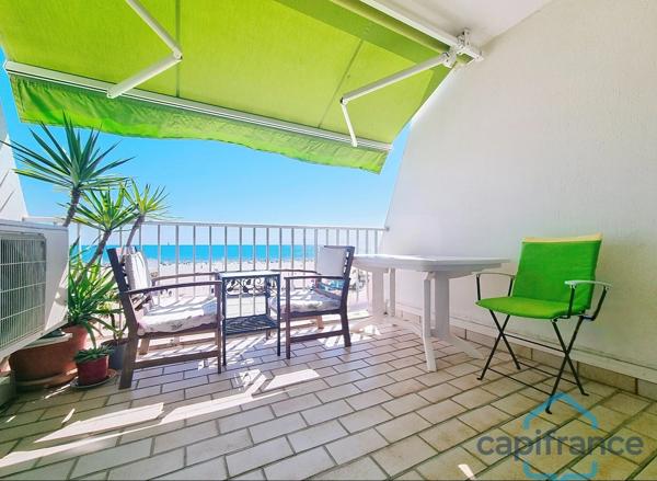 Appartement VUE MER en 1ère ligne et au DERNIER ETAGE - T2 rénové et traversant de 40m² + Terrasse - La GRANDE-MOTTE (34)