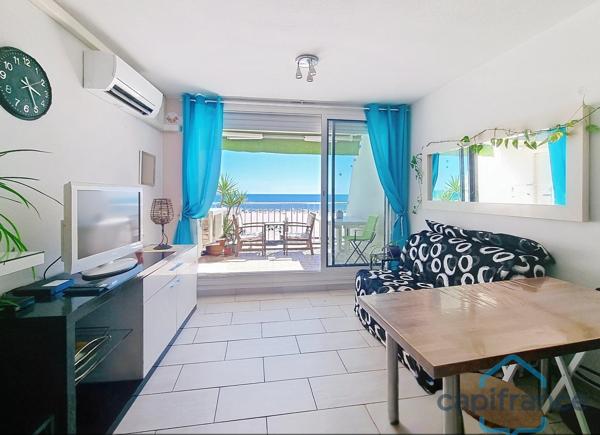 Appartement VUE MER en 1ère ligne et au DERNIER ETAGE - T2 rénové et traversant de 40m² + Terrasse - La GRANDE-MOTTE (34)