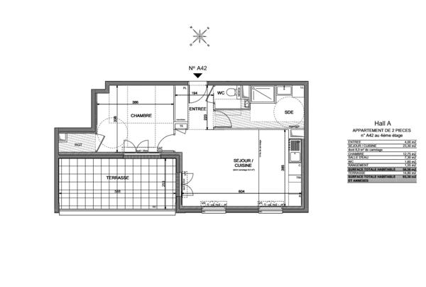 Appartement 2 pièces - 59 m²