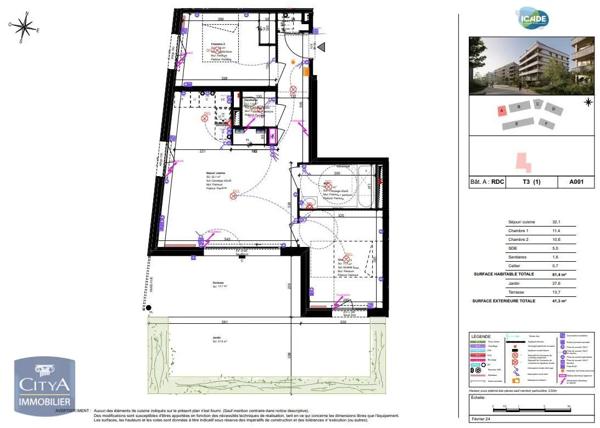 Appartement à louer 3 pièces 61.4m² Cognin (73160)