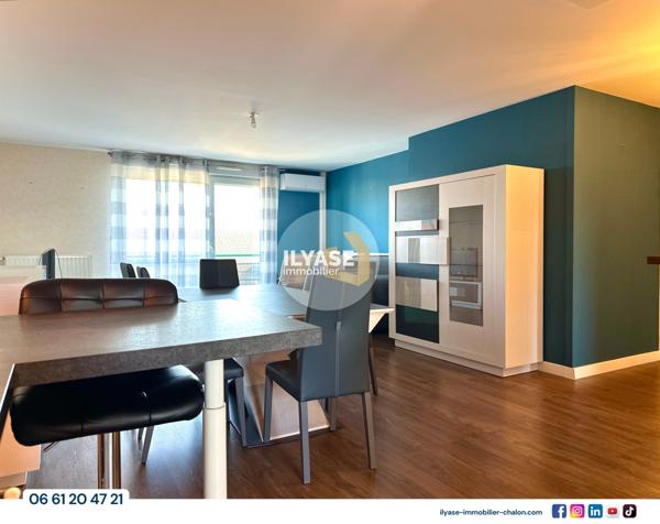 Chalon-sur-Saône (71100) Appartement T3 meublé | 69 m² | Balcon