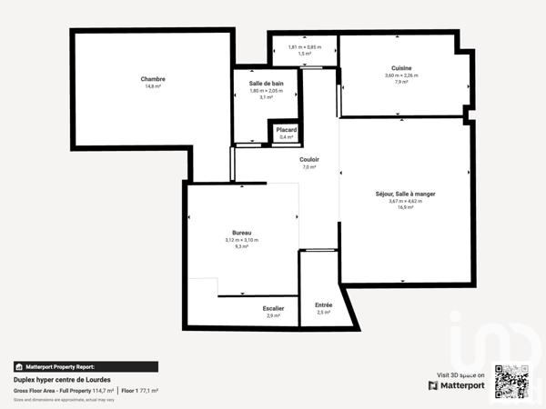 Appartement à vendre 4 pièces 77 m² Lourdes