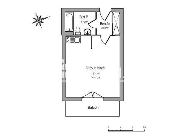 Location Studio 31.1 m² - 19 AVENUE DE PARIS Orleans 45000