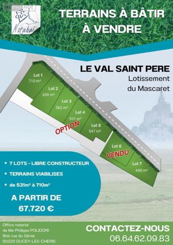 Terrain à Batir à vendre à Le Val-Saint-Père dans la Manche (50300), ref : LO519