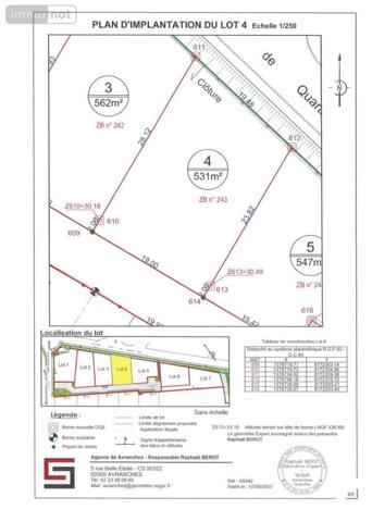 Terrain à Batir à vendre à Le Val-Saint-Père dans la Manche (50300), ref : LO519