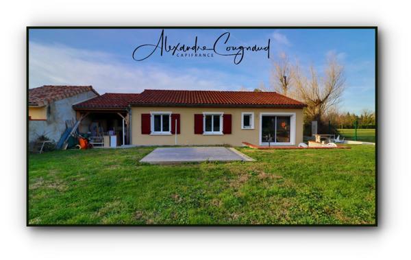 A vendre maison de plain-pied RT2012 de 84 m² avec 3 chambres, jardin et carport