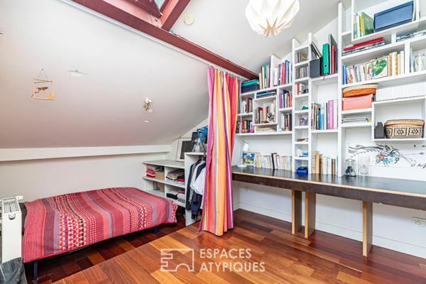 Loft d’architecte en duplex et dernier étage sur jardin luxuriant