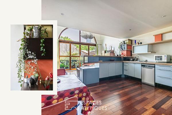 Loft d’architecte en duplex et dernier étage sur jardin luxuriant