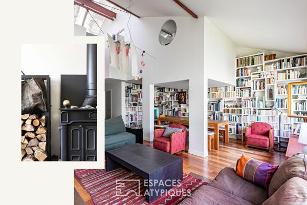 Loft d’architecte en duplex et dernier étage sur jardin luxuriant