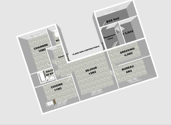 Appartement 2 pièces - 51 m² Exclusivité efficity