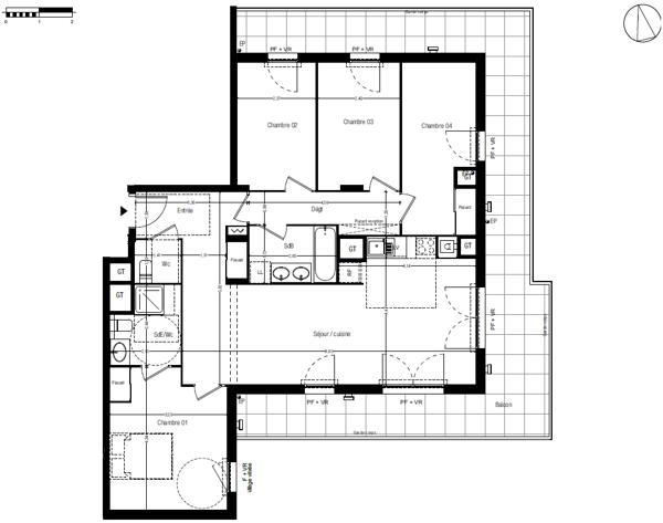Appartement Marseille 5 pièce(s) 99 m2