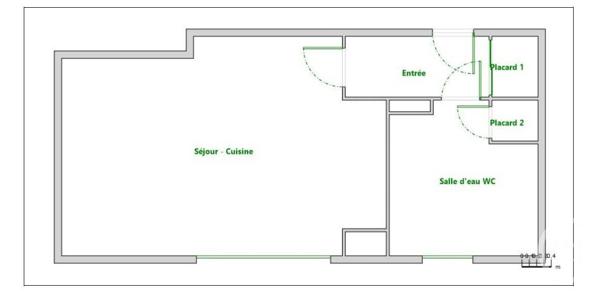 Appartement F1 à vendre  1 pièce - 26,08 m2 PARIS - 75014