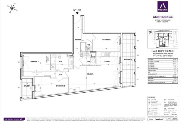 Appartement T4 Standing 2025 Bezons T2