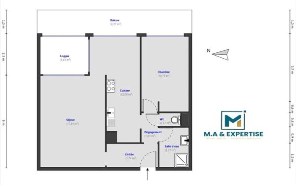 Appartement à vendre    2 pièces • 50,47 m2 Antibes