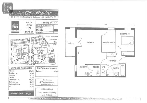 Appartement à louer 2 pièces 54.3m² Bègles (33130)