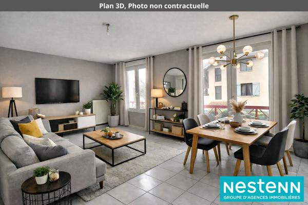 Miribel, Appartement T3 lumineux de 74 m² ? Calme, proche gare et centre-ville ? Parking privé