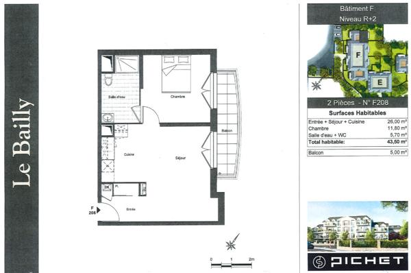 Appartement SAINT-PRIX - 2 pièces - 41,96 m2