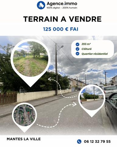 À vendre - Terrain projet construction 293 m² situé à Mantes-la-Ville (78711)