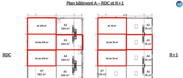 A VENDRE, 3 Cellules d'activité NEUVES de 352 m² environ au SUD de NANTES