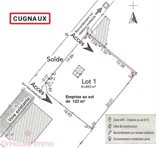Terrain à vendre de 493 m²