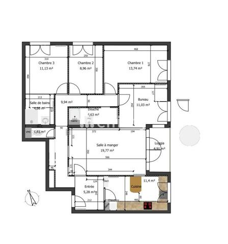 Appartement
         5 pièces
        - 102 m² Exclusivité 226 000 € *
