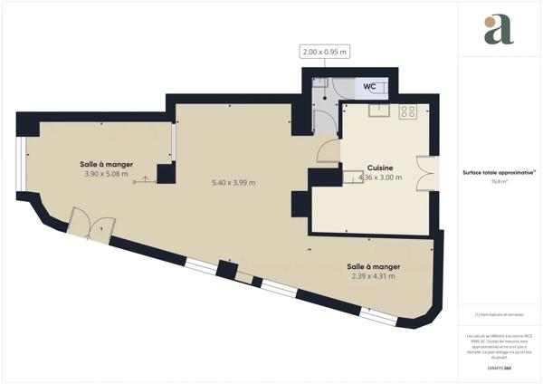 FOND DE COMMERCE Restaurant clé en main de 82 m² entièrement rénové en vente à Nice Carré d’Or (06000)