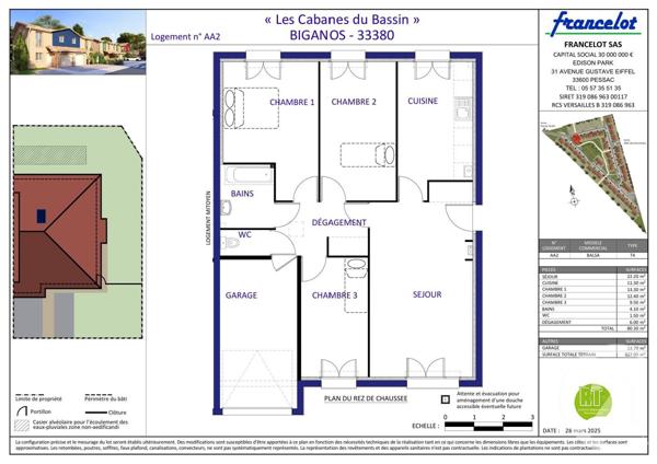 Maison à vendre  4 pièces - 80,30 m2 BIGANOS - 33