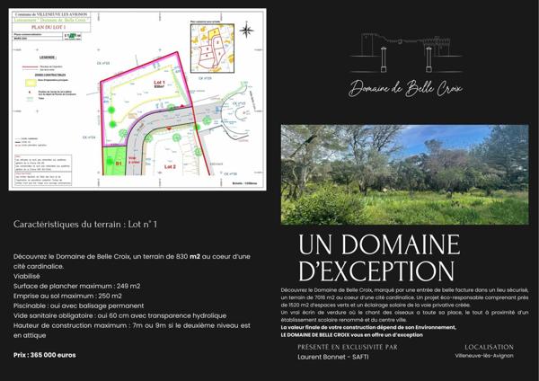 Exceptionnel terrain au "Domaine de Belle Croix"